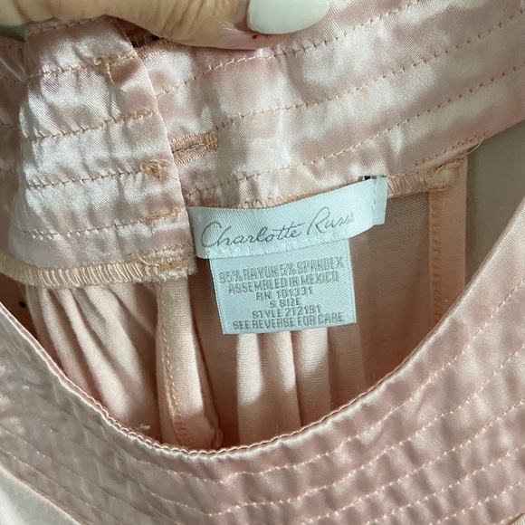 Charlotte Russe Light Pink Grecian Collar Blouse | Small - Picture 3 of 9